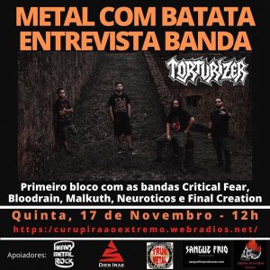 TORTURIZER: Banda é destaque no programa Metal Com Batata, saiba como conferir!