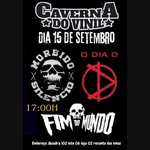 FIM DO MUNDO: Ao lado de Mórbido Silêncio e O Dia D no Caverna do Vinil Rock Bar neste domingo (15) – saiba mais!