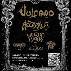 VULCANO: Ao lado de Aeternus, Wisdom, NervoChaos, Chacina e Critical Fear neste sábado (21) em Limeira/SP – saiba tudo AQUI!