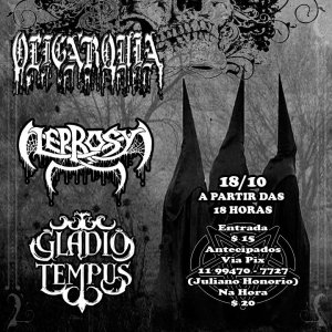 GLADIO TEMPUS: Presença confirmada ao lado de Leprosy e Oligarquia no “Varzea ‘Death’vastation II”
