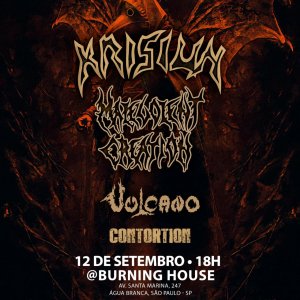 VULCANO: Noite de Metal Extremo ao lado de Krisiun, Malevolent Creation e Contortion nesta sexta-feira (12) em São Paulo