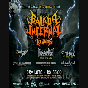 BALADA INFERNAL: ATENÇÃO! Segundo lote de ingressos está oficialmente disponível – adquira agora!