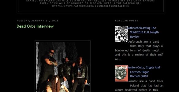 DEAD ORBS: Entrevista exclusiva ao portal norte-americano BlackenedDeathMetalZine – confira AQUI!